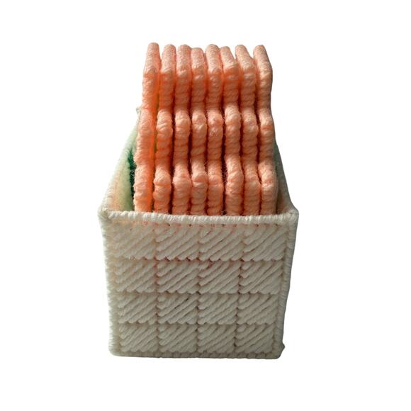 Vintage Latch Hook Coasters Set Of 8 Cactus 4.25” - Picture 3 of 6